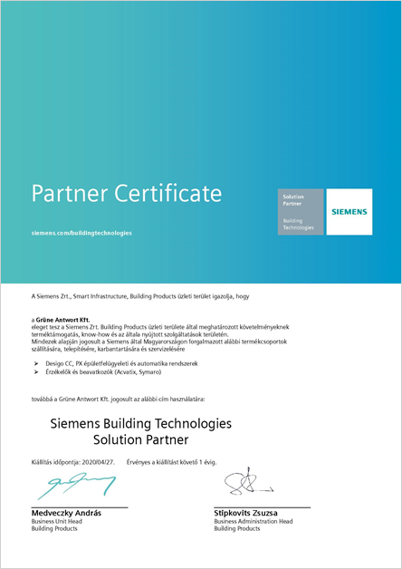 Siemens certificate